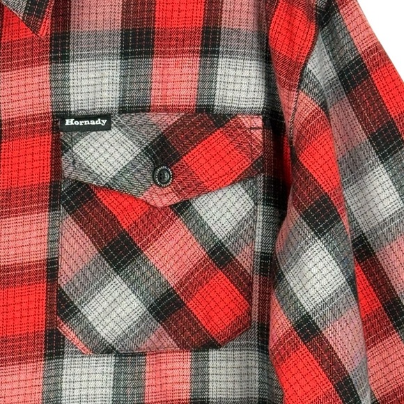Hornady Men’s Red Plaid Flannel Rugged Hunting Outdoor Wear Shirt – Size XL - Picture 5 of 11